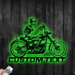 Motorcycle Biker Metal Sign Skeleton Trotting Motorcycle 1