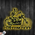 Motorcycle Biker Metal Sign Skeleton Trotting Motorcycle 1