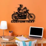 Motorcycle Biker Metal Sign Skeleton Trotting Motorcycle 1