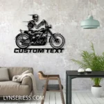 Motorcycle Biker Metal Sign Skeleton Trotting Motorcycle 1