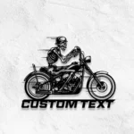 Motorcycle Biker Metal Sign Skeleton Trotting Motorcycle 1