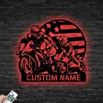 Motorcycle Biker Metal Sign Usa Standard Dad And Son Riding Motorcycle Kbb 1