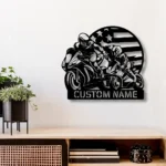 Motorcycle Biker Metal Sign Usa Standard Dad And Son Riding Motorcycle Kbb 1