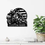 Motorcycle Biker Metal Sign Usa Standard Dad And Son Riding Motorcycle Kbb 1