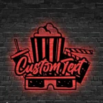 Movies Tv Metal Sign Stylish Movie And Popcorn 1