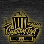 Movies Tv Metal Sign Stylish Movie And Popcorn 1
