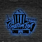 Movies Tv Metal Sign Stylish Movie And Popcorn 1