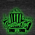 Movies Tv Metal Sign Stylish Movie And Popcorn 1