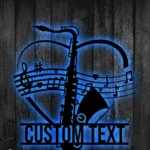 Music Metal Sign Artistic Saxophone Musical Instrument 1