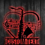 Music Metal Sign Artistic Saxophone Musical Instrument 1