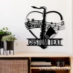 Music Metal Sign Artistic Saxophone Musical Instrument 1