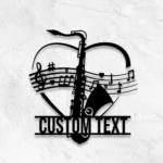 Music Metal Sign Artistic Saxophone Musical Instrument 1