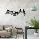 Music Metal Sign Cat Playing Piano 1