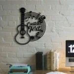 Music Metal Sign Custom Acoustic Guitar 1