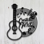 Music Metal Sign Custom Acoustic Guitar 1
