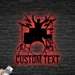 Music Metal Sign Custom Drummer 1