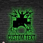 Music Metal Sign Custom Drummer 1