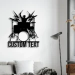 Music Metal Sign Custom Drummer 1