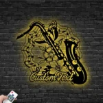 Music Metal Sign Custom Flower Saxophone 1