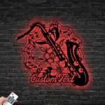 Music Metal Sign Custom Flower Saxophone 1