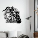 Music Metal Sign Custom Flower Saxophone 1
