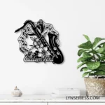 Music Metal Sign Custom Flower Saxophone 1