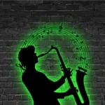 Music Metal Sign Custom Man Saxophone Musical Instrument 1