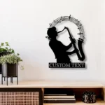 Music Metal Sign Custom Man Saxophone Musical Instrument 1