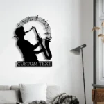 Music Metal Sign Custom Man Saxophone Musical Instrument 1