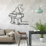 Music Metal Sign Custom Musical Note Piano Player 1