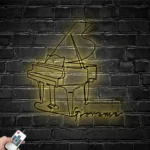 Music Metal Sign Custom Musical Note Piano Player 1