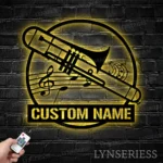Music Metal Sign Custom Trombone 1