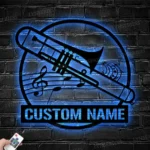 Music Metal Sign Custom Trombone 1