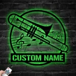 Music Metal Sign Custom Trombone 1