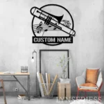 Music Metal Sign Custom Trombone 1