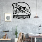 Music Metal Sign Custom Trombone 1