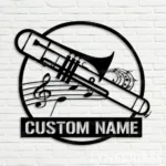 Music Metal Sign Custom Trombone 1