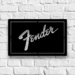 Music Metal Sign Fender Guitar 1