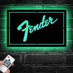 Music Metal Sign Fender Guitar 1