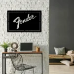 Music Metal Sign Fender Guitar 1