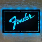 Music Metal Sign Fender Guitar 1