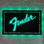 Music Metal Sign Fender Guitar 1