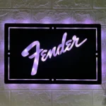 Music Metal Sign Fender Guitar 1