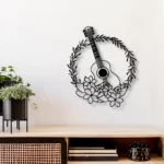 Music Metal Sign Guitar Floral 1