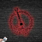 Music Metal Sign Guitar Floral 1