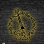 Music Metal Sign Guitar Floral 1