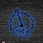 Music Metal Sign Guitar Floral 1