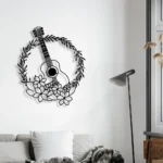 Music Metal Sign Guitar Floral 1