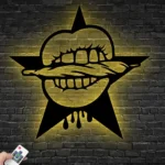 Music Metal Sign Lips Mouth Dripping Joint Blunt Smoking Smoke 1