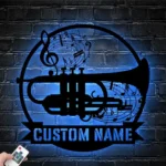 Music Metal Sign Personalized Cornet Player Name 1